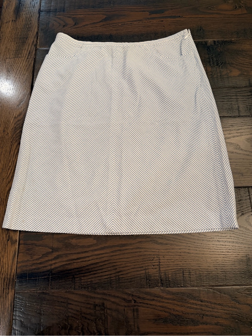 Classic White & Blue Seersucker Women’s Skirt